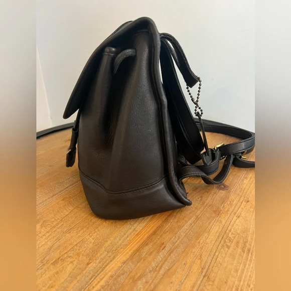 Vintage COACH Black Leather Backpack 9791 - Picture 4 of 5